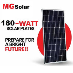 MG Solar Panel (A grade) plate 180 watt Watts Imported Monocrystalline 10 year Ampr Warranty