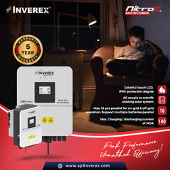 Inverex Nitrox 6 KW - 48 V Solar inverter (Single phase)  15600 WATTS MPPT SUPPORTS UP TO 600 WATTS SOLAR PANEL 5 Years Warranty