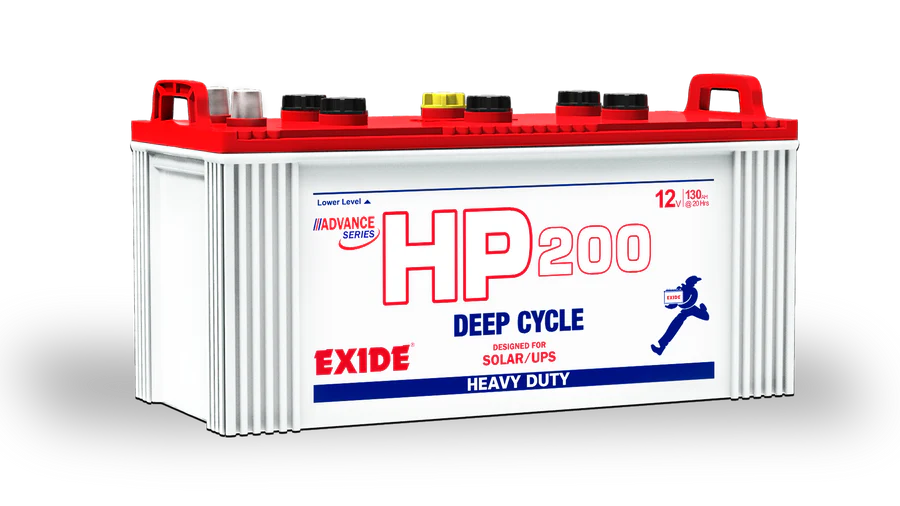 Exide HP 200 Battery 120 AH&nbsp;Plates per Cell : 17 Deep Cycle Exide Battery 06 months Brand Warranty Without Acid