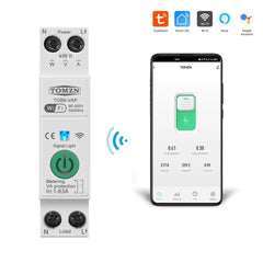 Tomzn TOB9-VAP 8in1 63A WIFI Smart Switch with monitoring and Protection, TOMZN wifi breaker full function
