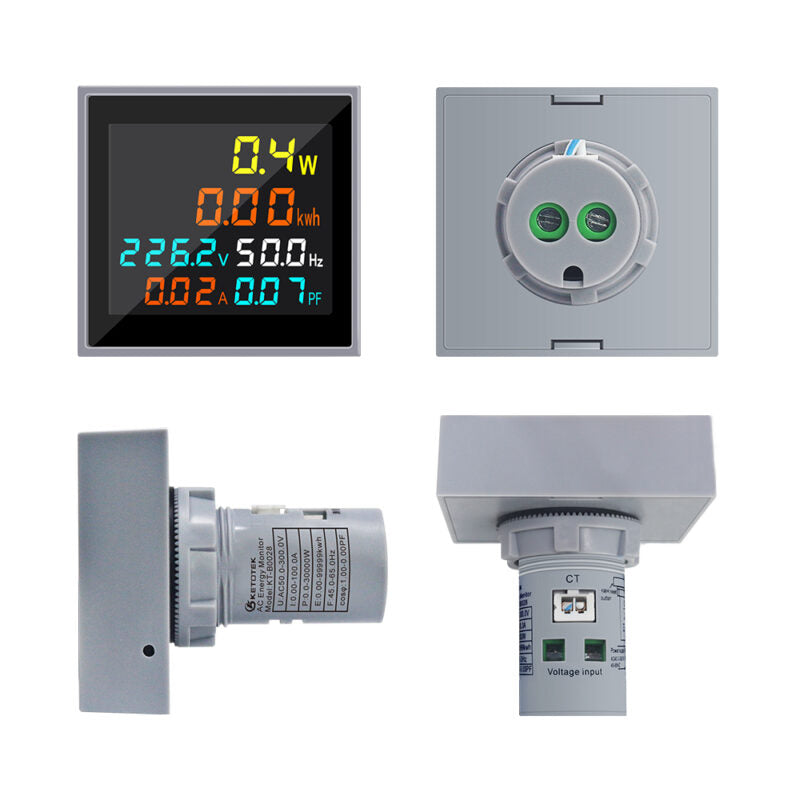 Mora Multi Function Digital Meter 6in1 AC 50-300V Voltmeter Ammeter LCD Display Voltage KWH Power Energy Meter