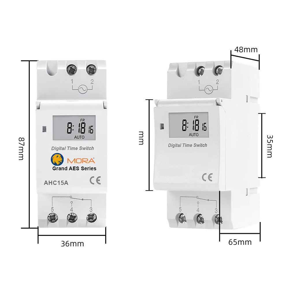 Mora 15A Weekly 7 Days Programmable Digital Timer Switch