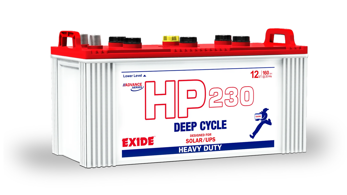 EXIDE HP230 Deep Cycle Lead Acid Unsealed UPS & Solar Battery Without Acid  6 Months Brand Warranty