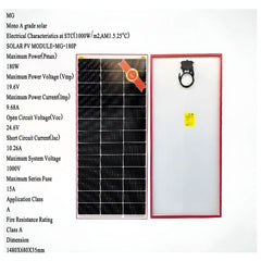 MG Solar Panel (A grade) plate 180 watt Watts Imported Monocrystalline 10 year Ampr Warranty