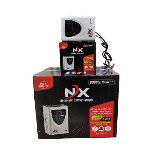 NX Double Mosfet Automatic Battery Charger 12volt 30AMP Fast Charging upto 250A Battry