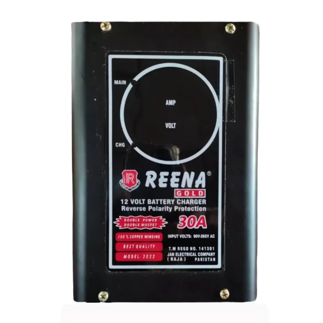 REENA 30 AMP Battery Charger – Intelligent 12V/24V Charging for Lead Acid & Dry Batteries