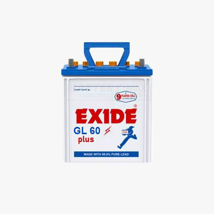 Exide Battery GL 60 Plus , 36 AH & 09 Plates 6 Months Brand Warranty