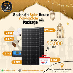 585W Solar Panel Package with Battery, Fans & LED Bulbs – Best Solar System in Karachi