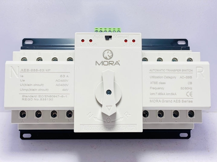 Mora 4P 63A 230V MCB type Dual Power Automatic transfer switch ATS AES-988-63/4P
